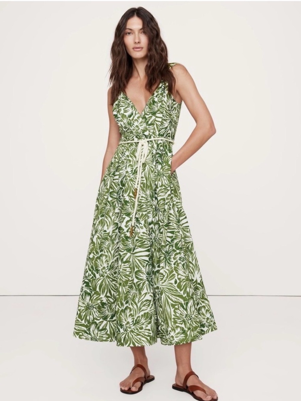 Banana Republic Linen Maxi Wrap Dress - Sz 8